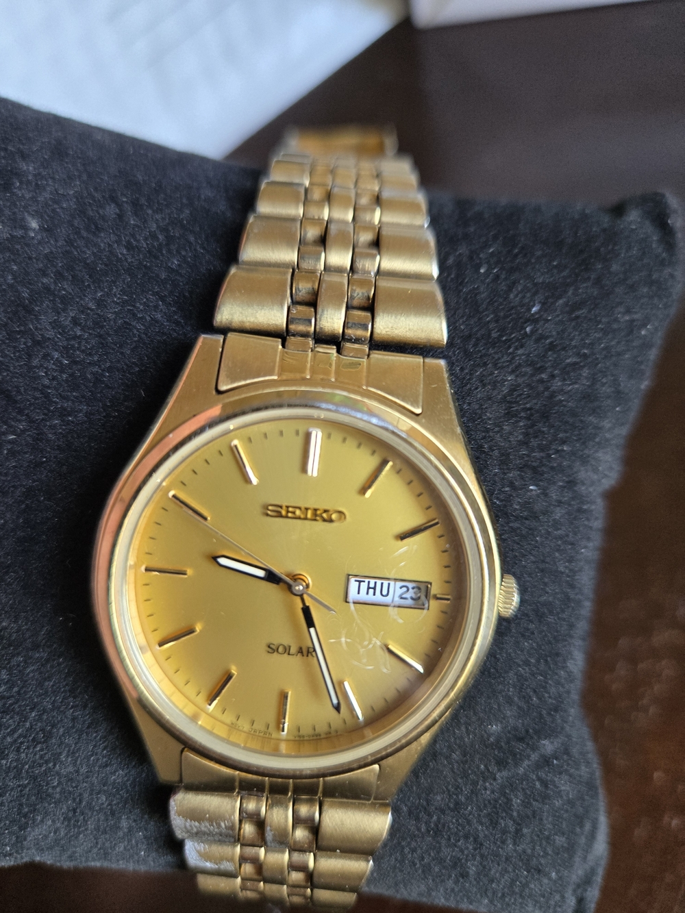 Seiko Gold-Tone Solar Watch - Gold Dial - Picture 3 of 5